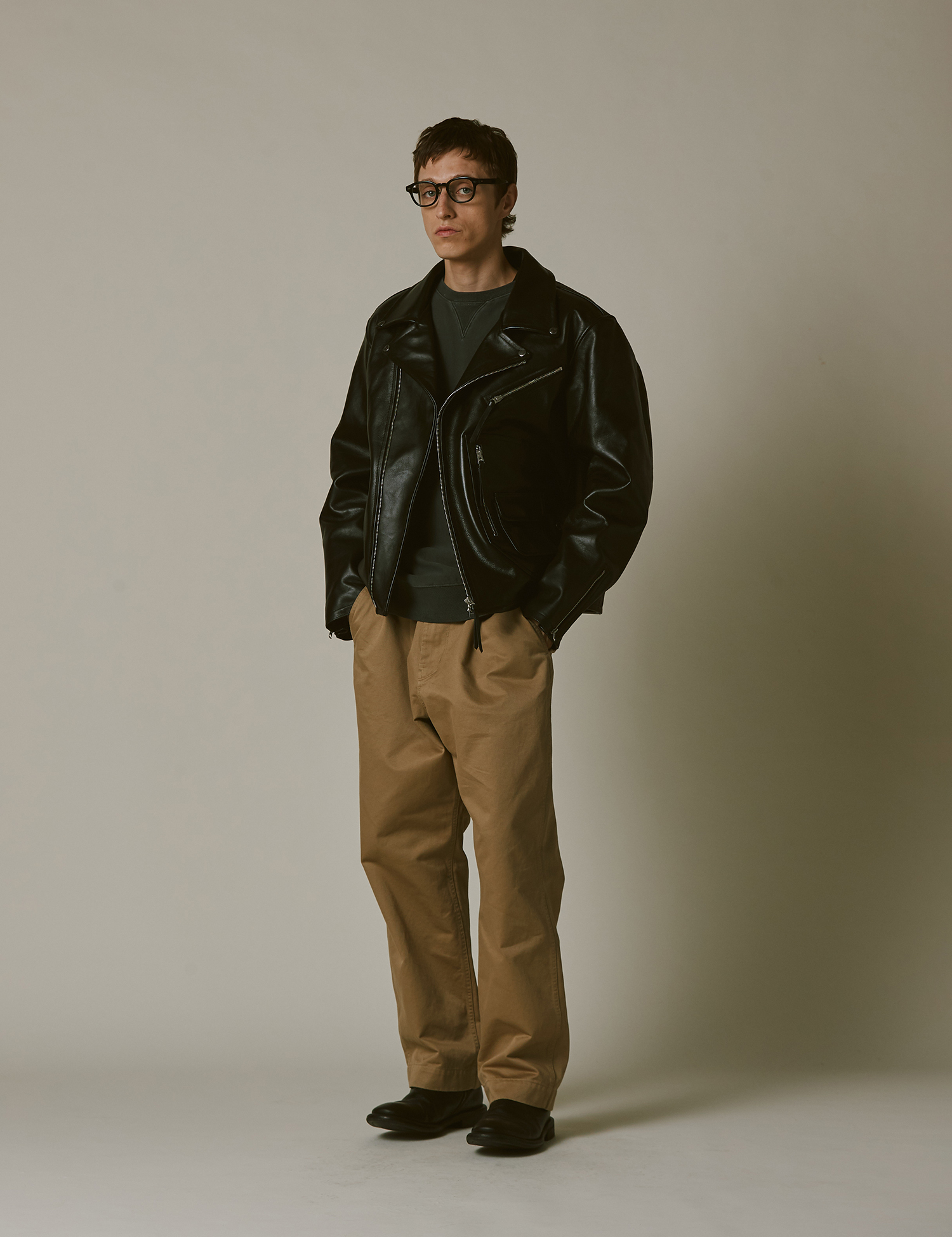 MUSINSA公式 | NAMERCLOTHING D-POCKET DOUBLE RIDER BLACK